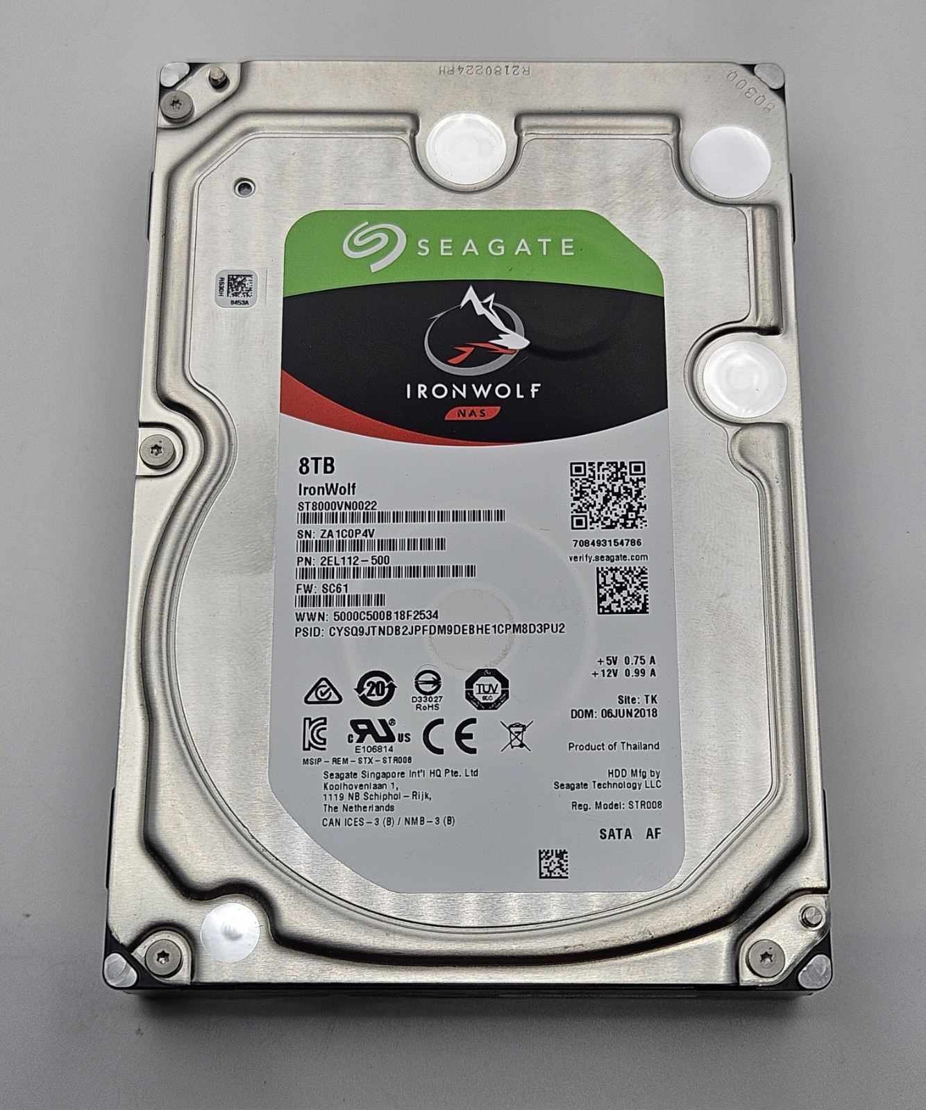 Seagate IronWolf NAS 8TB 7200RPM SATA 6Gbps 256MB 3.5″ Hard Drive ST8000VN0022