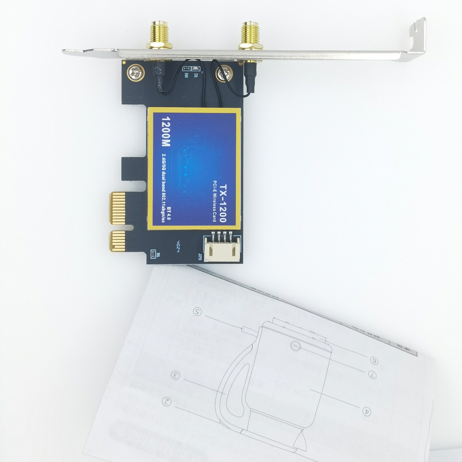 Wireless Network Bluetooth 4.0 Card With 2.4G 300mbps And 5G 867mbps Speeds