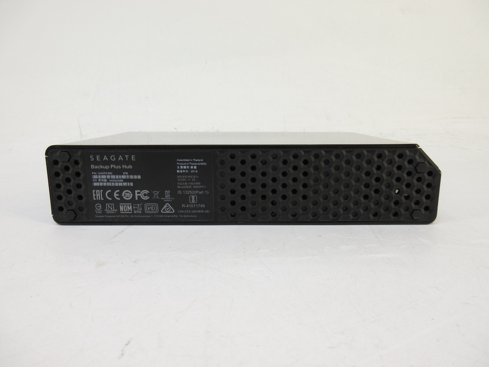Seagate 1XAAP3-500 Backup Plus Hub 8TB External Hard Drive USB 3.0 w/ Cables