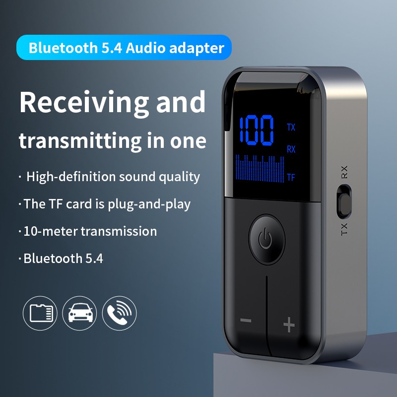 2-in-1 Wireless Bluetooth 5.4 Transmitter Receiver Adapter Audio 3.5mm Jack Aux
