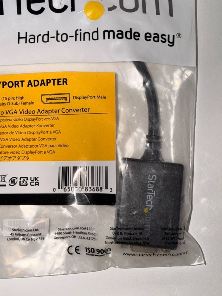 StarTech DP2VGA2 DisplayPort to VGA Video Adapter Converter DP Male to VGA