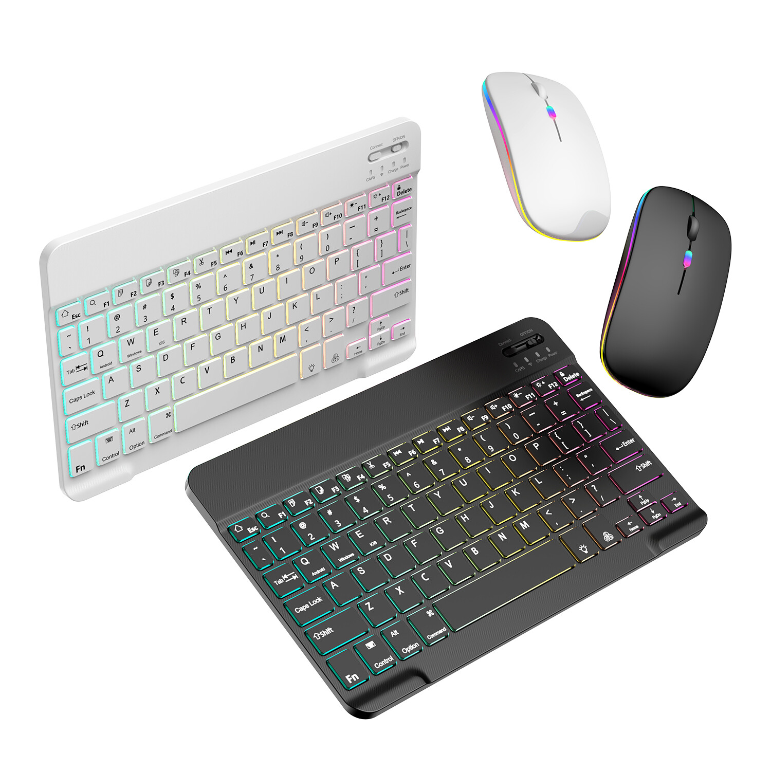 RGB Wireless Keyboard & Mouse Combo – Backlit Bluetooth Set for iPad/PC/Laptop U