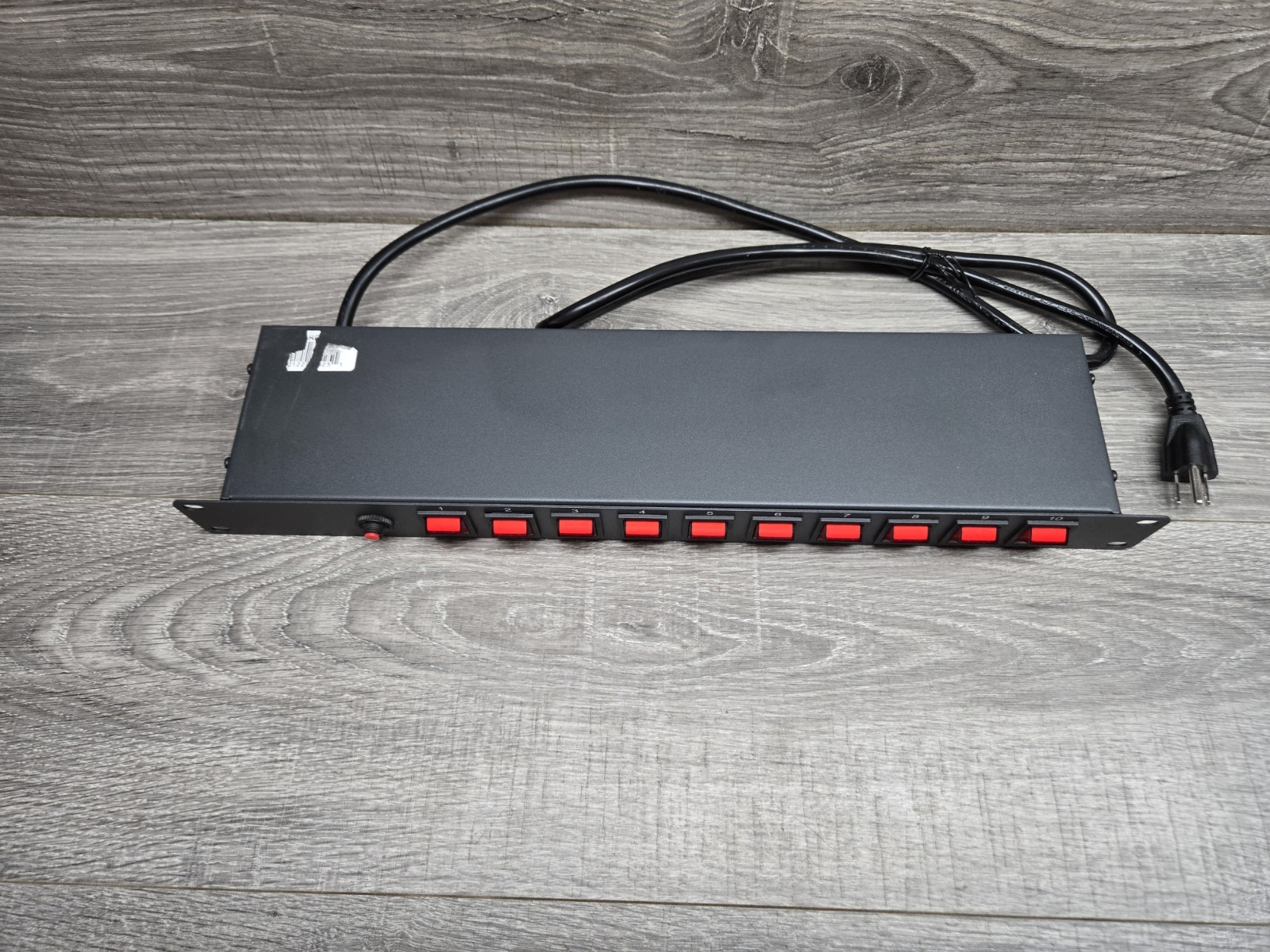 Rack Mountable Power Strip 10 Lighted Rocker Switches Unbranded