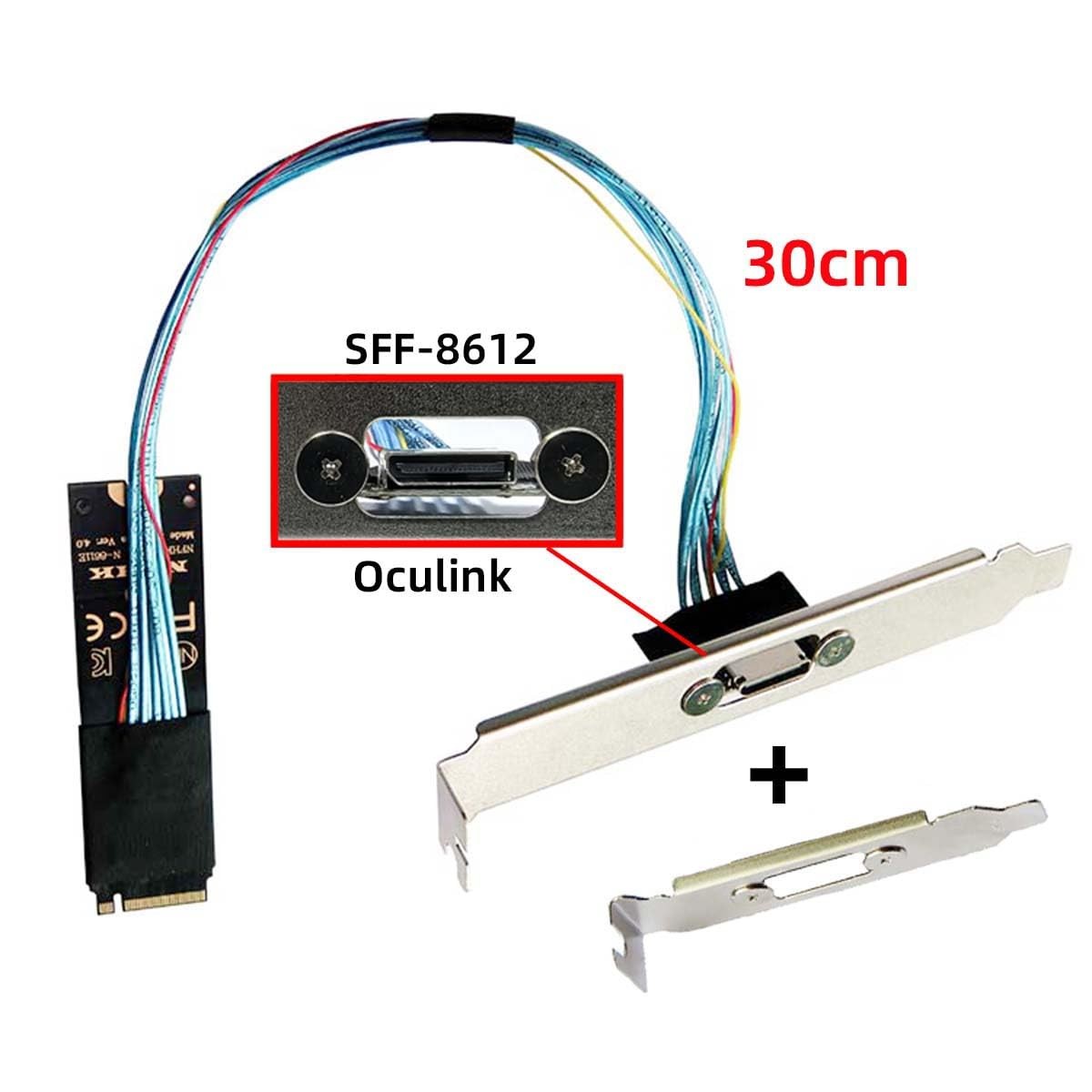 30cm 2280 PCI-E4.0 M.2 M-Key Male To Oculink SFF-8612 SFF-8611 Host Cable