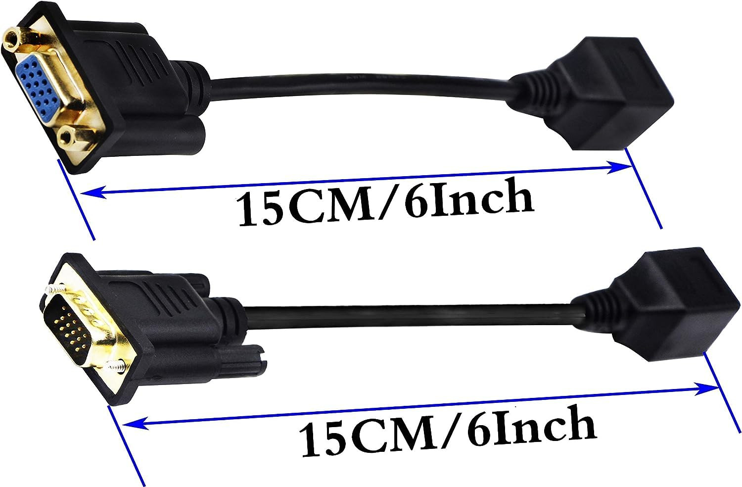 RJ45 to VGA Cable, VGA 15-Pin Port Female&Male to RJ45 Female Cat5/6 Ethernet LA