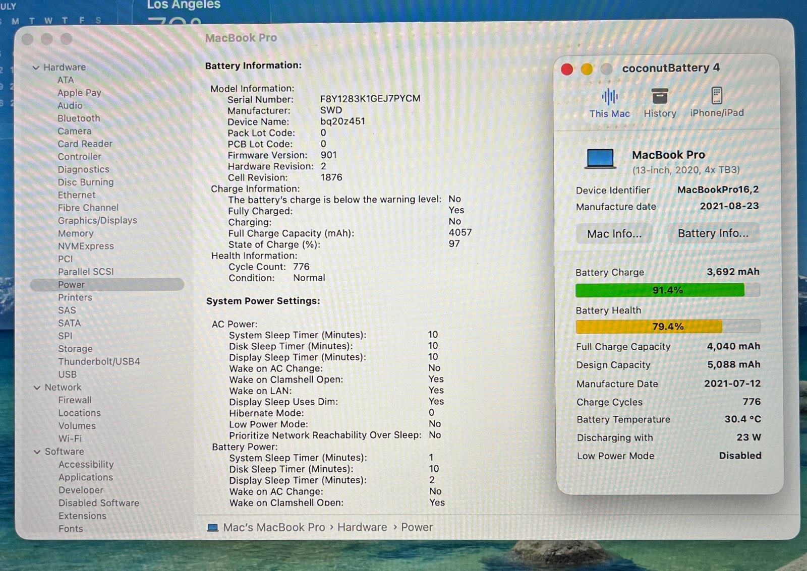 2020 MacBook Pro 13″ i5-1038NG7 @ 2.00GHz 16GB Ram 512GB SSD Tahoe Touch Bar