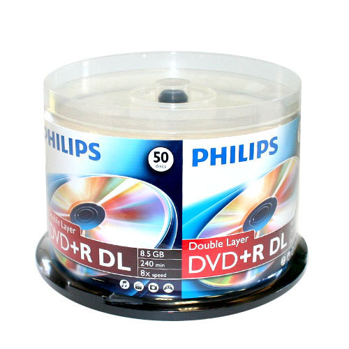 10 PHILIPS 8X DVD+R DL Dual Double Layer 8.5GB Branded Logo – Paper Sleeve