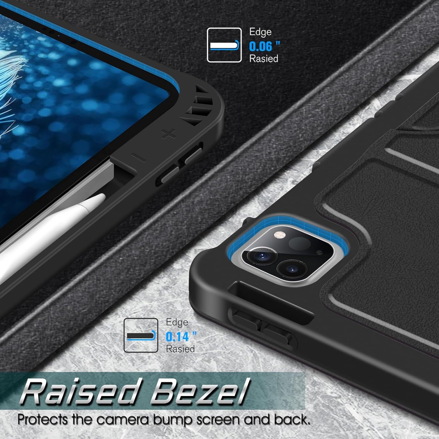 Case for iPad Pro 12.9 inch 6th 2022/ 5th/4th/3rd Gen Shockproof Rugged Cover