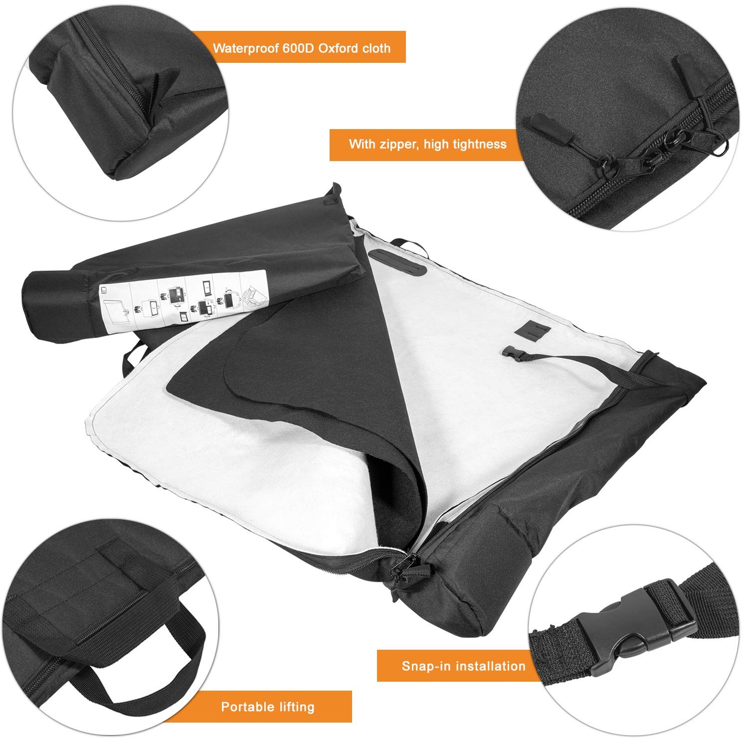 Soft Top Window Storage Bag for 2018-2025 Jeep Wrangler JL JLU Sports Sahara …