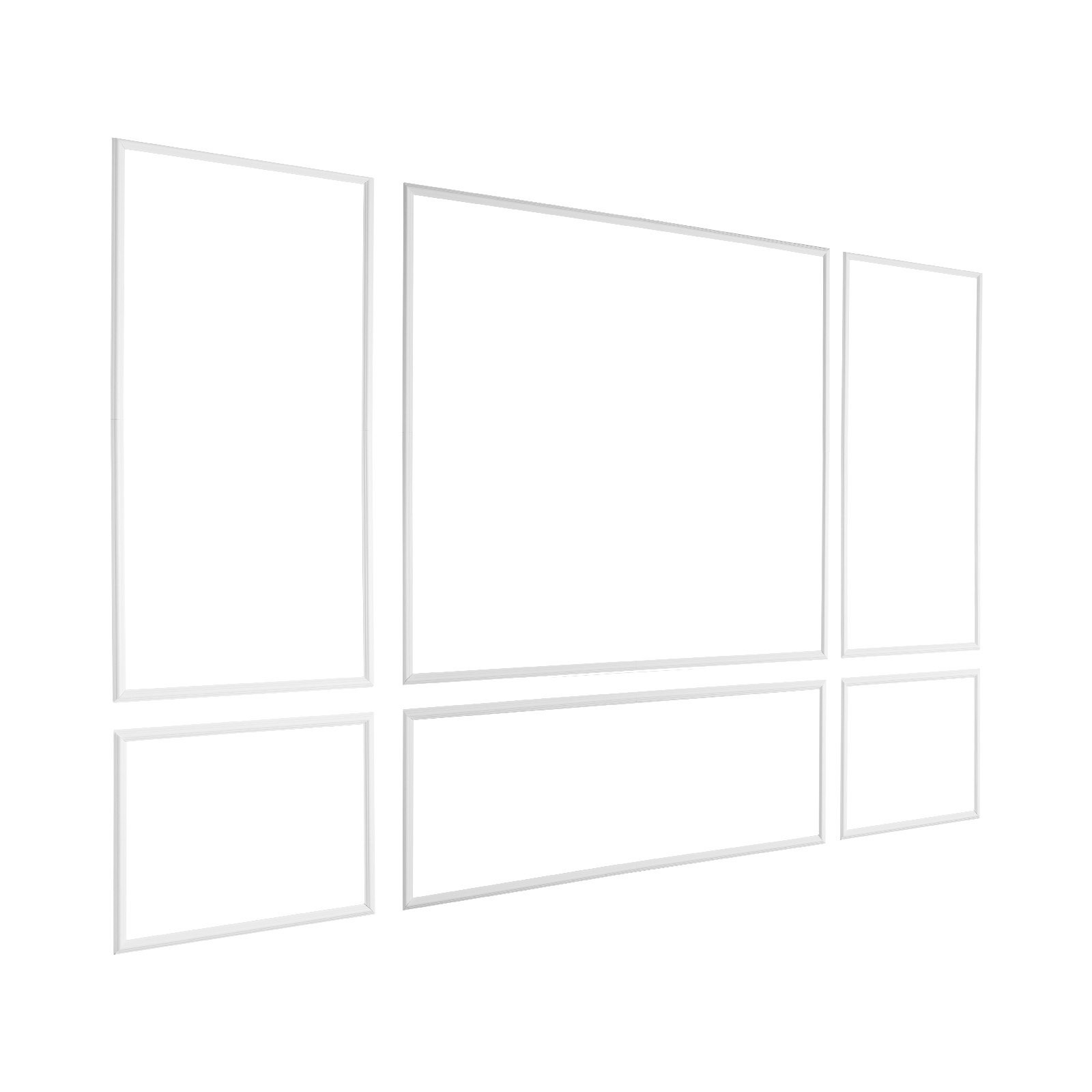 Wall Molding 3 Pack, Wainscoting Panels Kit, Lightweight Paintable Polystyrene,