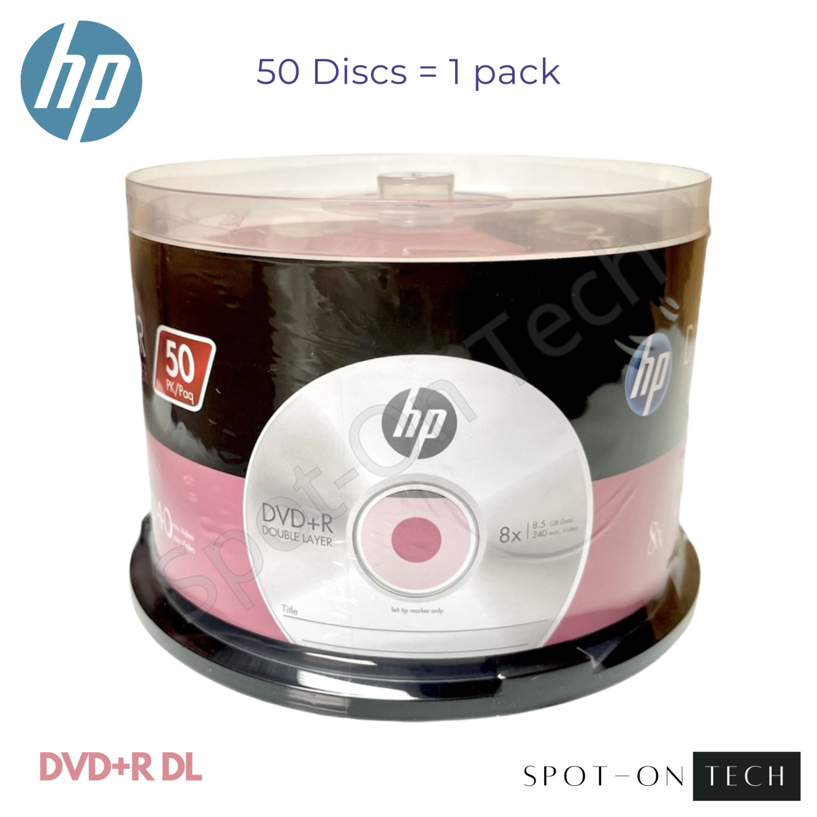 50 HP DVD DVD+R DL 8x Dual Double Layer Logo 8.5GB – Same Day Ship!
