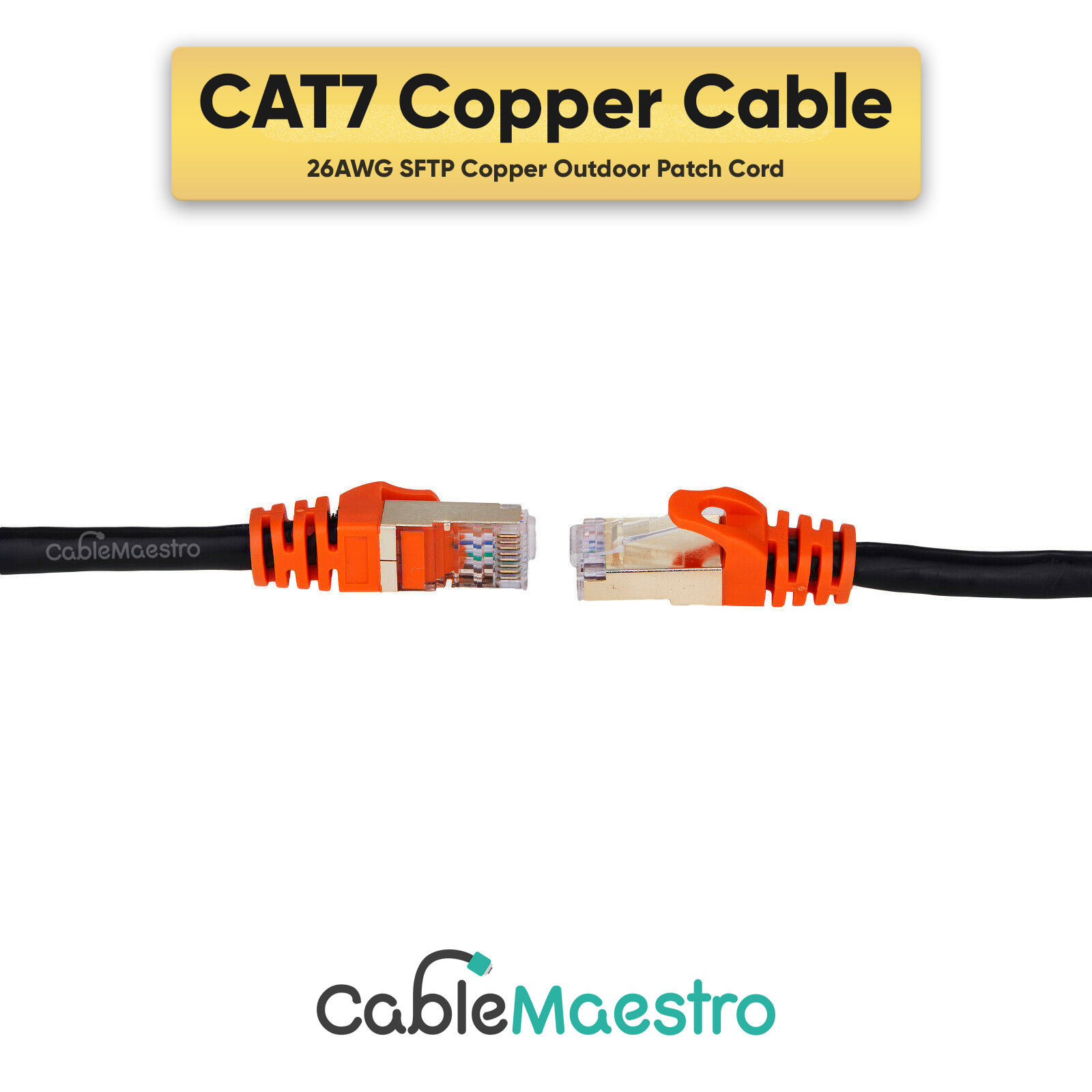 Outdoor CAT7 Copper 26AWG Network Patch Cable Cord SFTP Ethernet LAN Cable Lot