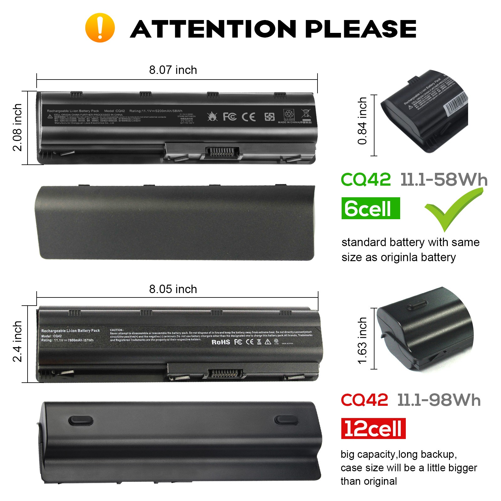 Battery For HP Pavilion G4, G6, Compaq Presario CQ42 CQ56 CQ57 Series Notebook P