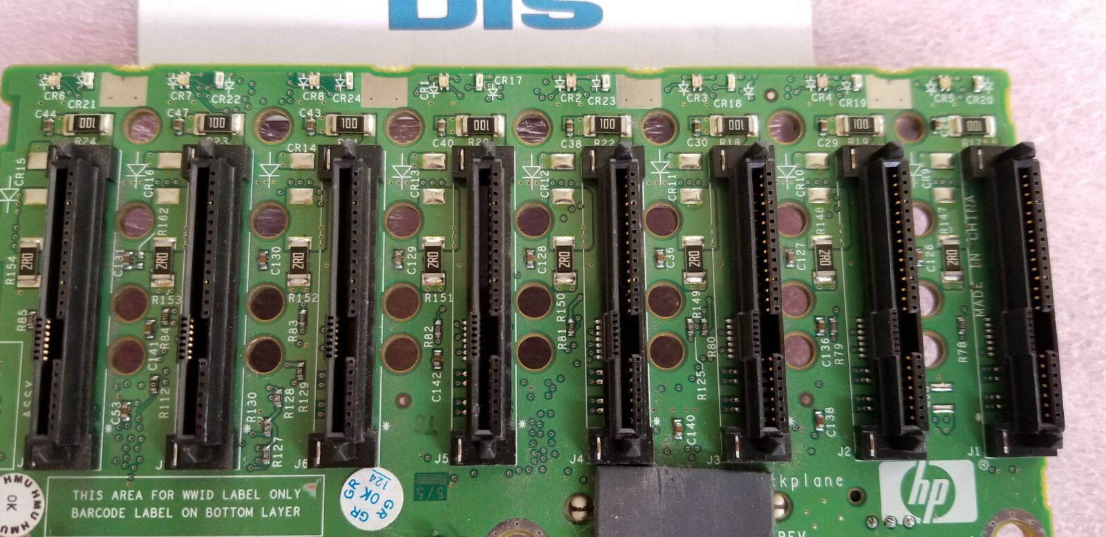 HP 8-bay SAS/SATA small form-factor (SFF) SAS backplane board