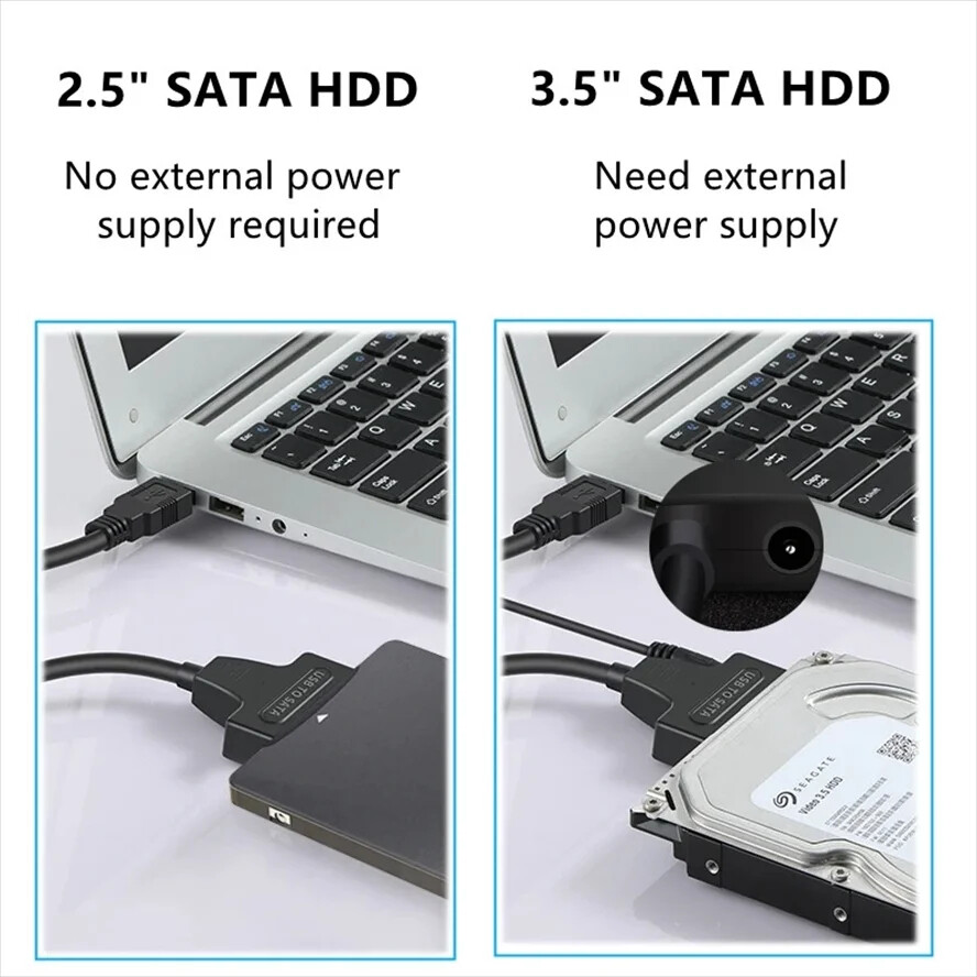 USB 3.0 to SATA External Hard Drive Reader 2.5″ 3.5″ HDD SSD Power adapter LOT