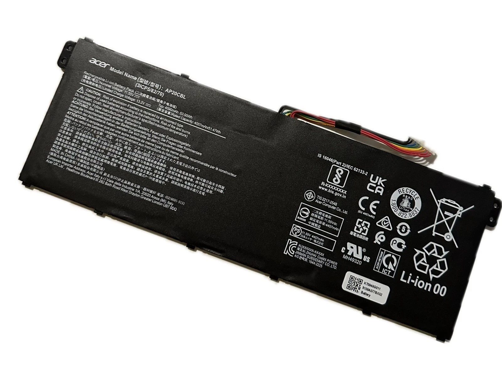 Genuine 53Wh 11.55V AP20CBL Battery For Acer Aspire 5 A515-45 Aspire 7 A715-43G