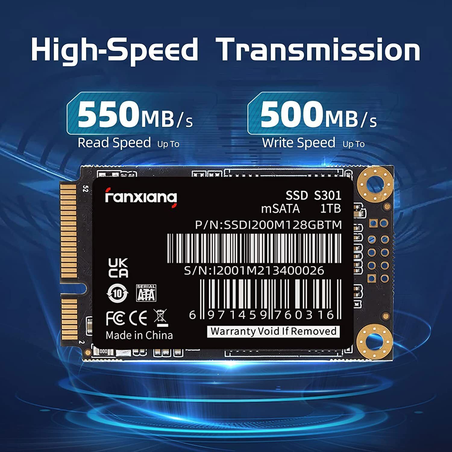 Fanxiang 1TB mSATA SSD Internal Solid State Drive 6Gb/s For PC/ Laptop 550MB/S