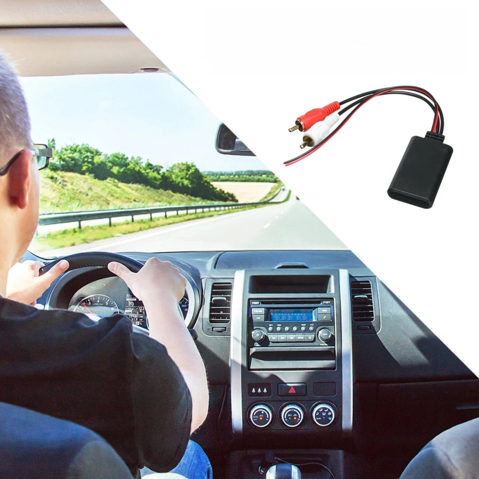 5-12V Car Bluetooth 5.0 Module 2RCA AUX Cable Adapter Audio Radio Stereo