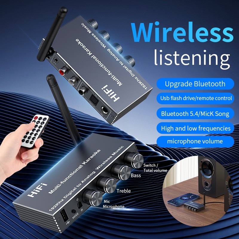 Bluetooth 5.4 Audio Transmitter Receiver TV Home Stereo Adapter Optical AUX RCA