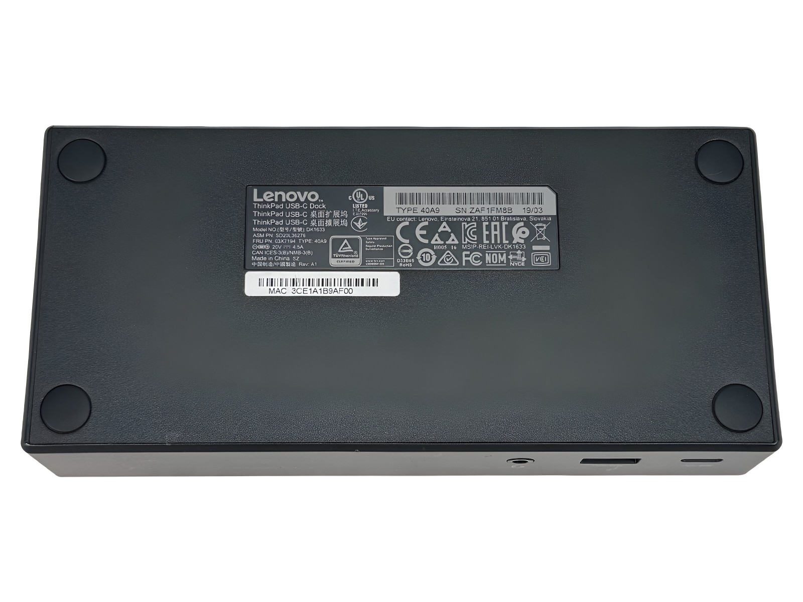 Genuine Lenovo USB-C Docking Station for ThinkPad P52 P53 P72 P73 Laptop