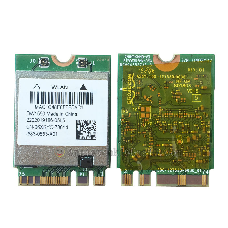 Broadcom BCM94352Z DW1560 6XRYC 802.11 AC 867 Mbps Bluetooth 4.0 WIFI WLAN Card