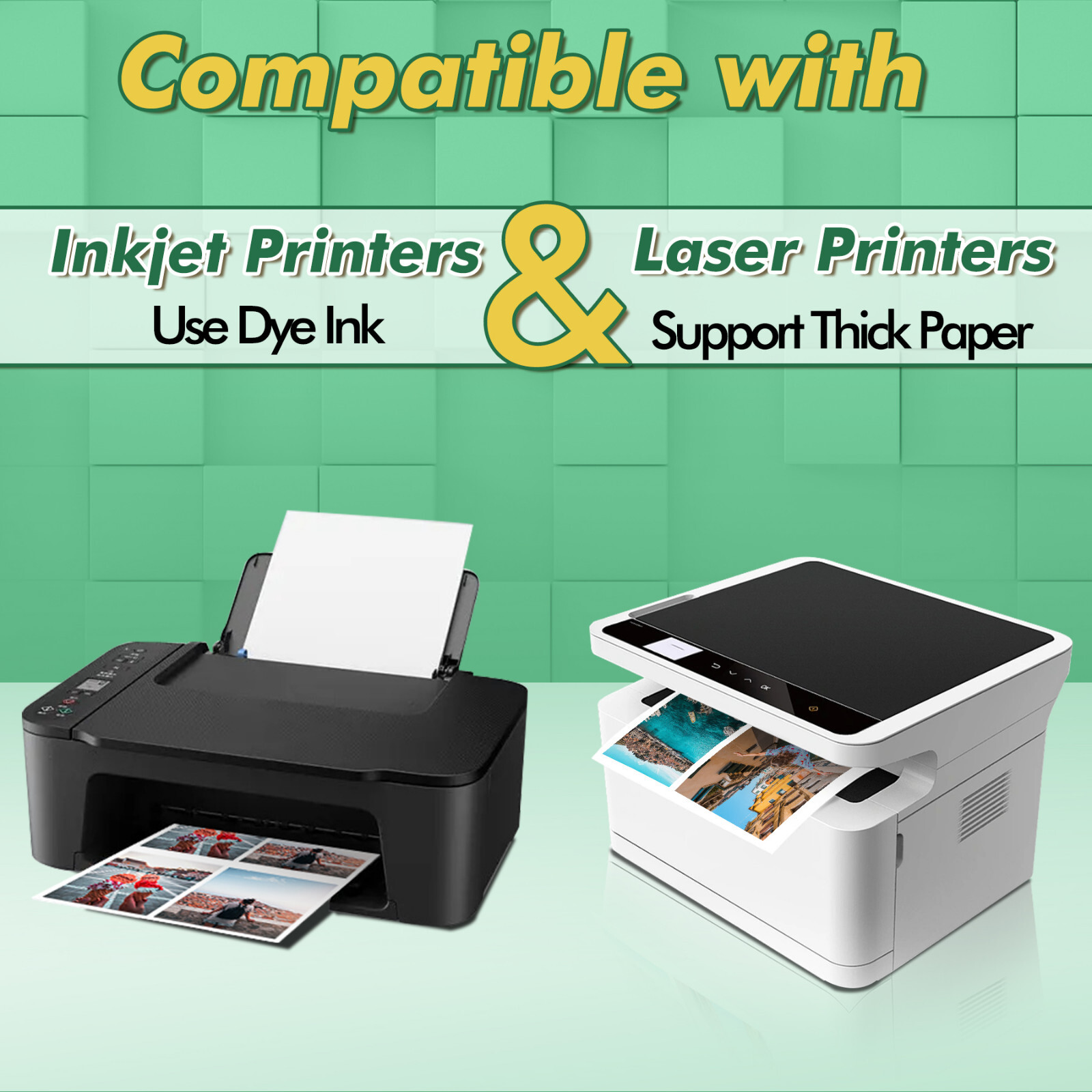 100 Sheets Koala Glossy Sticker Paper 8.5×11 Photo Inkjet + Laser Printers 36lb