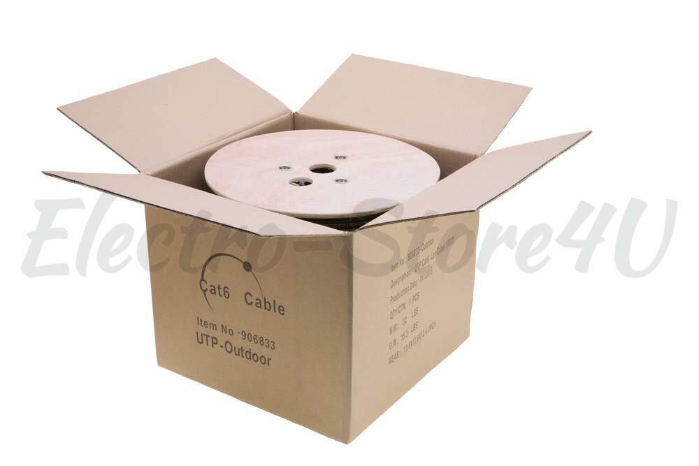 Cat6 Outdoor Ethernet Bulk Cable 500ft 1000ft 23AWG UTP FTP Direct Burial Solid