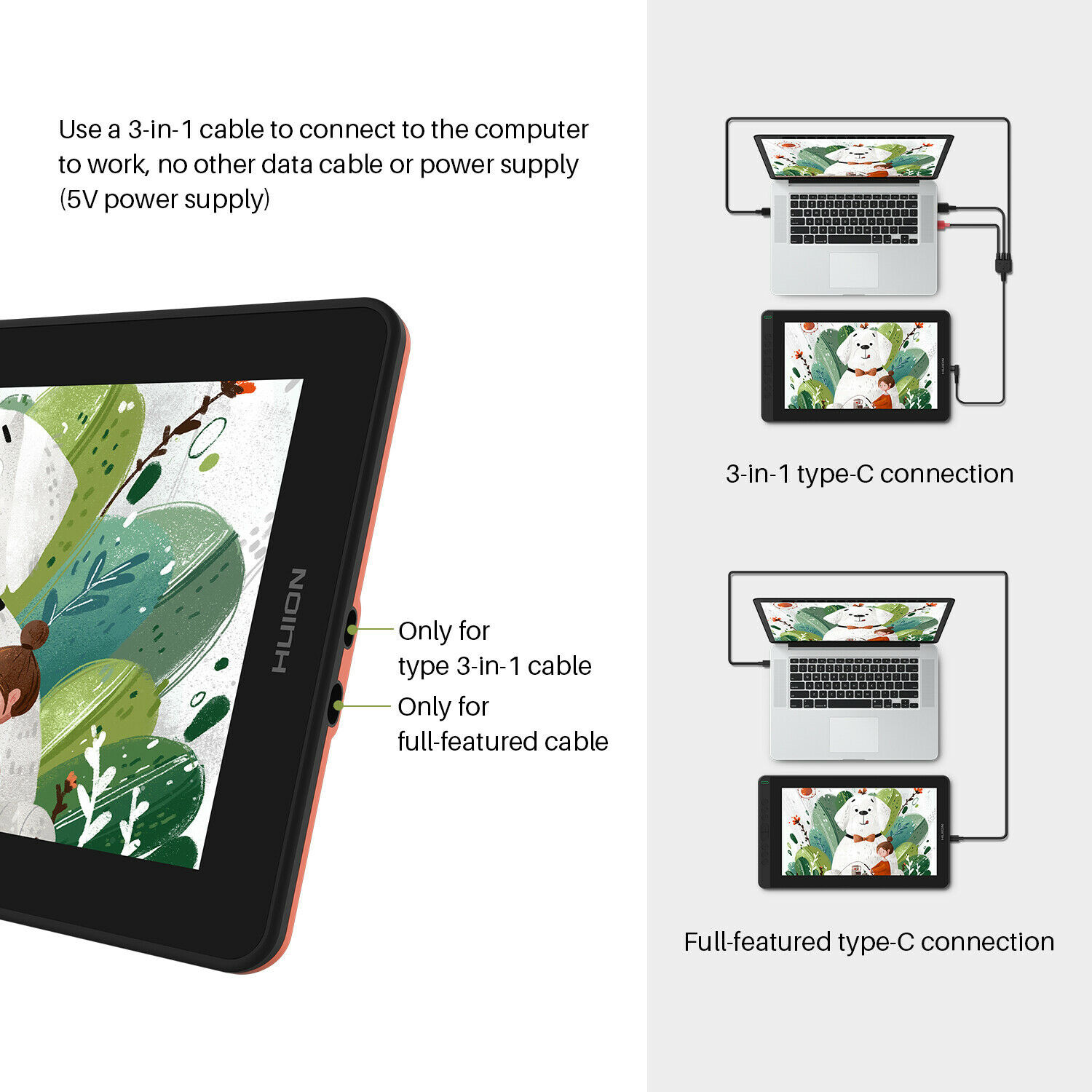 Refurbished HUION Kamvas 12 11.6inch Graphics Drawing Tablet Pen Display Android