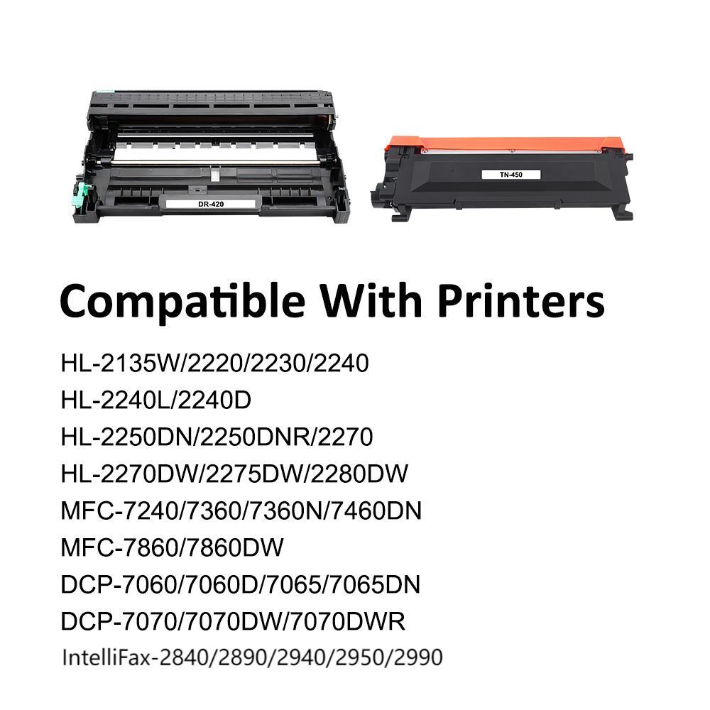 DR420 Drum Unit Compatible with Brother MFC-7860DW HL-2220 DCP-7060 TN450 Lot