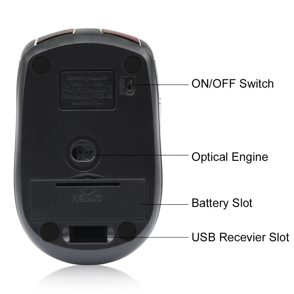2.4GHz Wireless Optical Mouse Mice & USB Receiver For PC Laptop Computer DPI USA