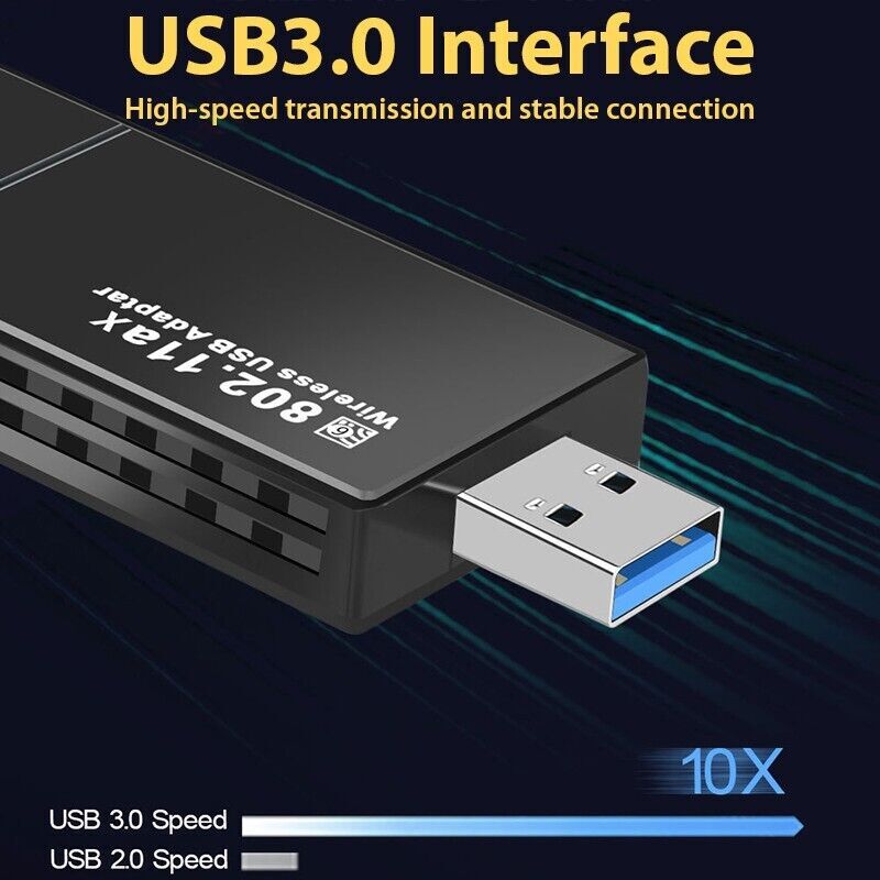 USB 3.0 Wireless WIFI Adapter 1300Mbps Long Range Dongle Dual Band Network lot