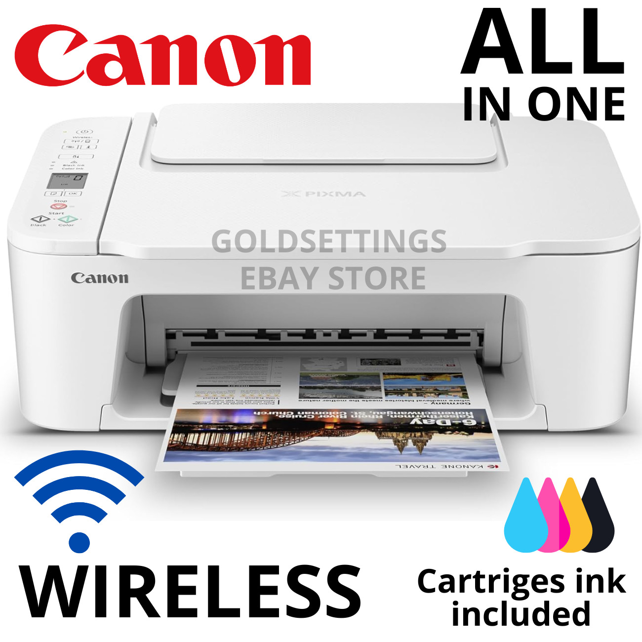 2026 Canon Wireless All In One Mobile Printer/Copy/Scan – Set Ink Included