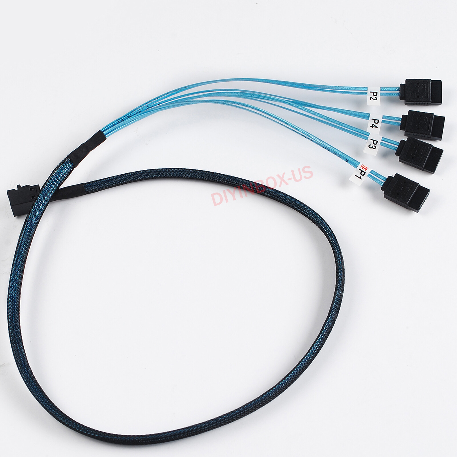 1-4pcs Mini SFF 8643 36pin to Mini 4X SATA 7Pin HD Reverse Breakout Cable 12Gb/s