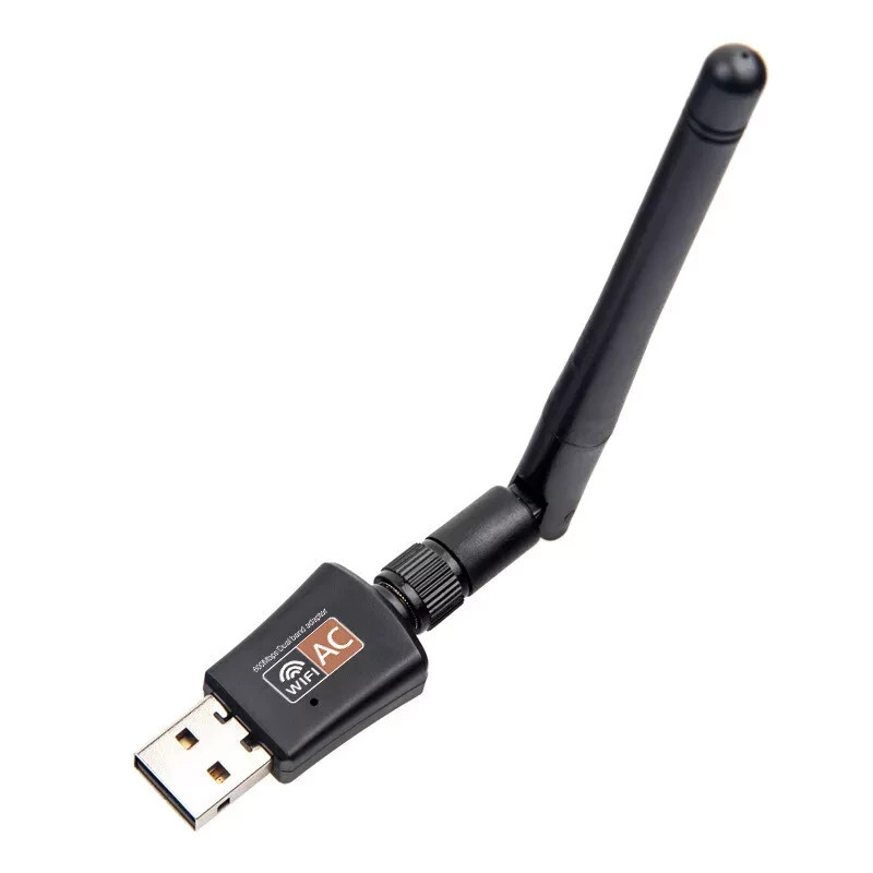 600Mbps Network Adapter Dual Band 2.4/5Ghz Wireless USB WiFi Adapter w/Antenna