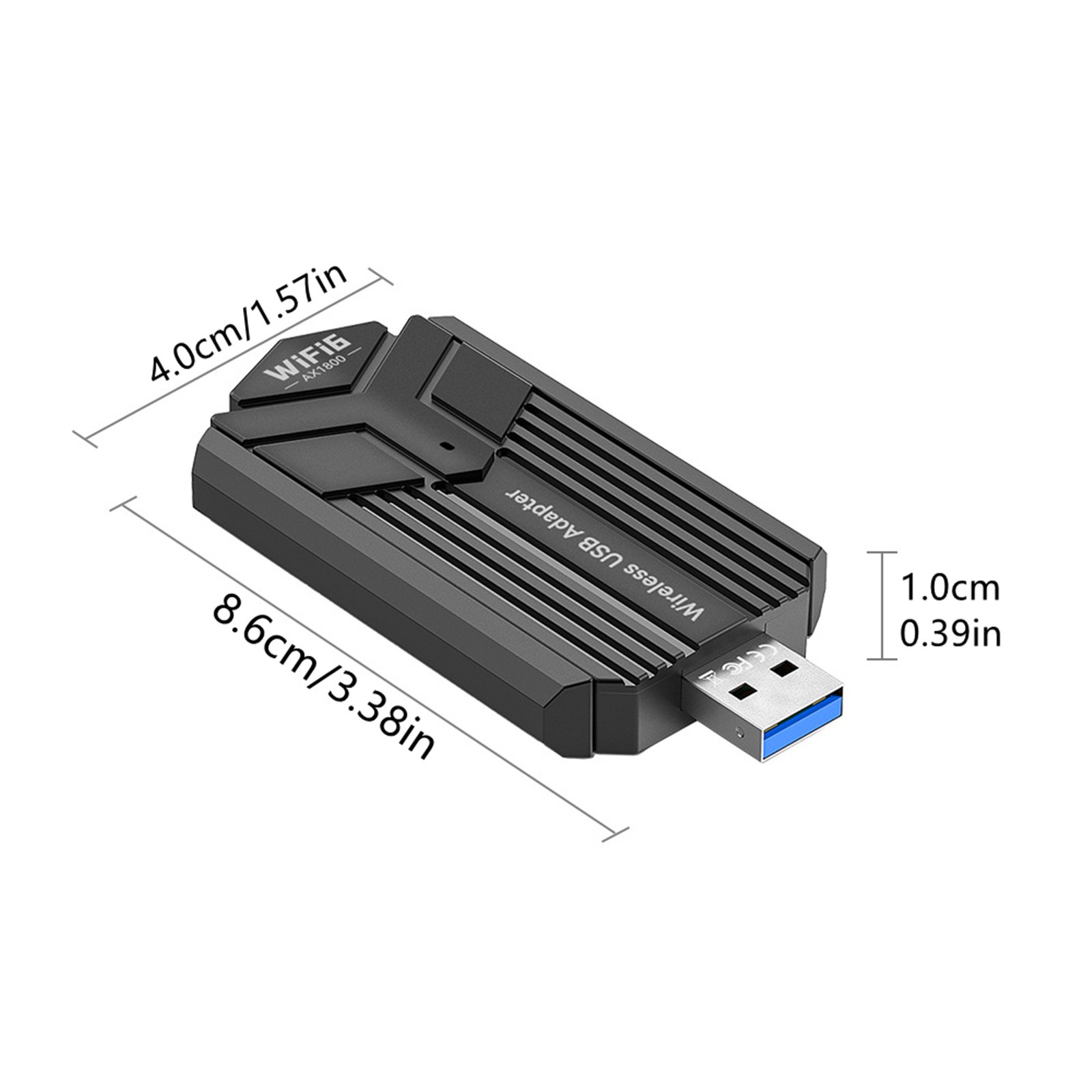 WiFi 6 USB Network Adapter AX1800 for Computer Desktop with Rotatable Antennas
