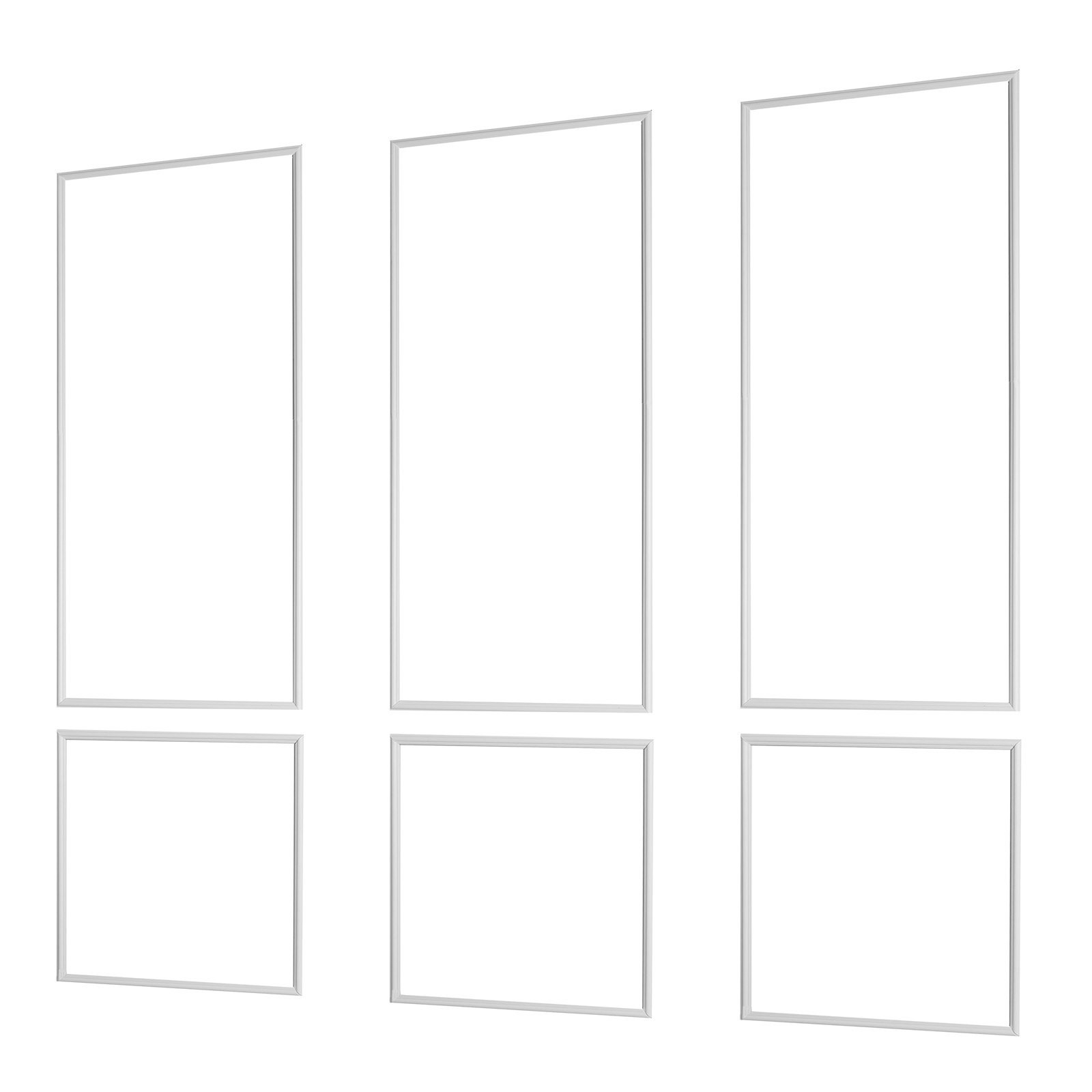 Wall Molding 3 Pack, Wainscoting Panels Kit, Lightweight Paintable Polystyrene,