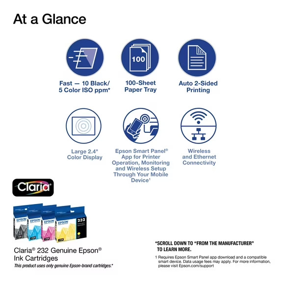 2026 Epson Wireless All In One Mobile Printer/Copy/Scan – Set Ink Included