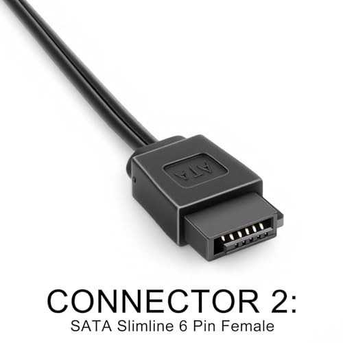 Skrfren SATA Power Adapter, 15 Pin Male SATA Power to 6 Pin SATAs Slimline Power
