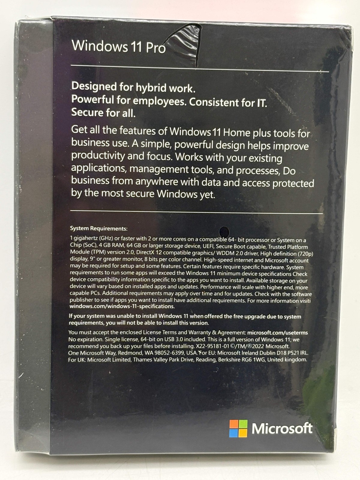 Microsoft Windows 11 Pro 32/64-Bit USB Flash Drive New In Box Genuine Retail