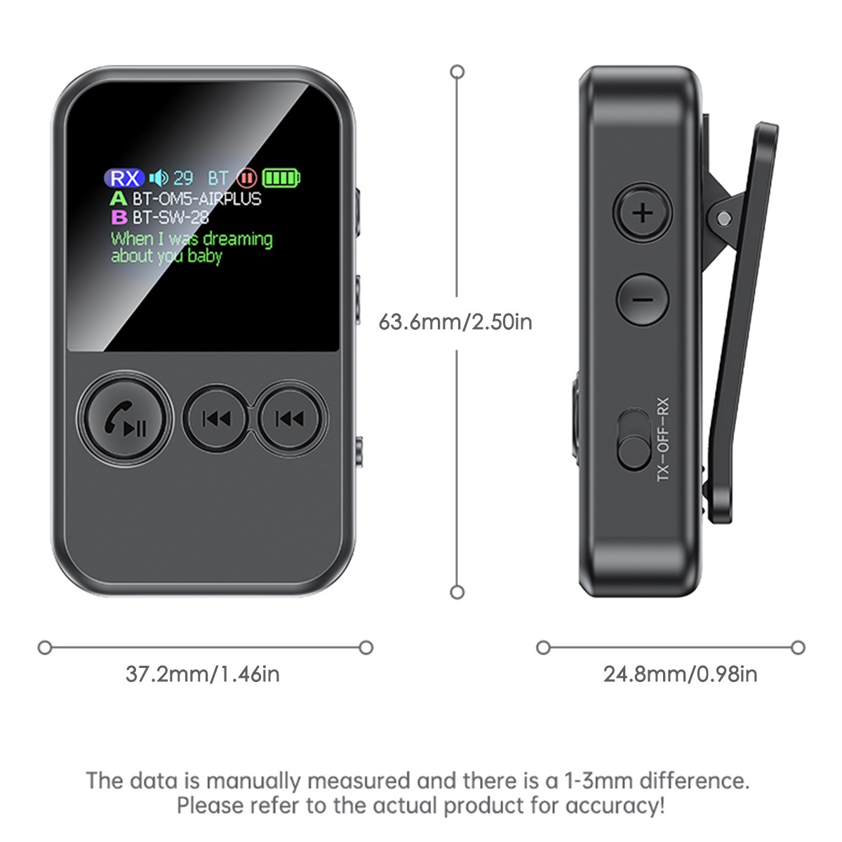 Wireless Adapter Bluetooth 5.4 Audio Transmitter Receiver 3.5MM AUX HiFi Music