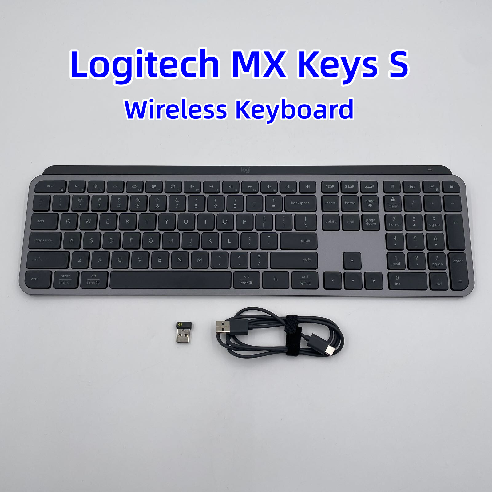 Logitech MX Keys S Full-Size Bluetooth Wireless Keyboard – Black 920-011406