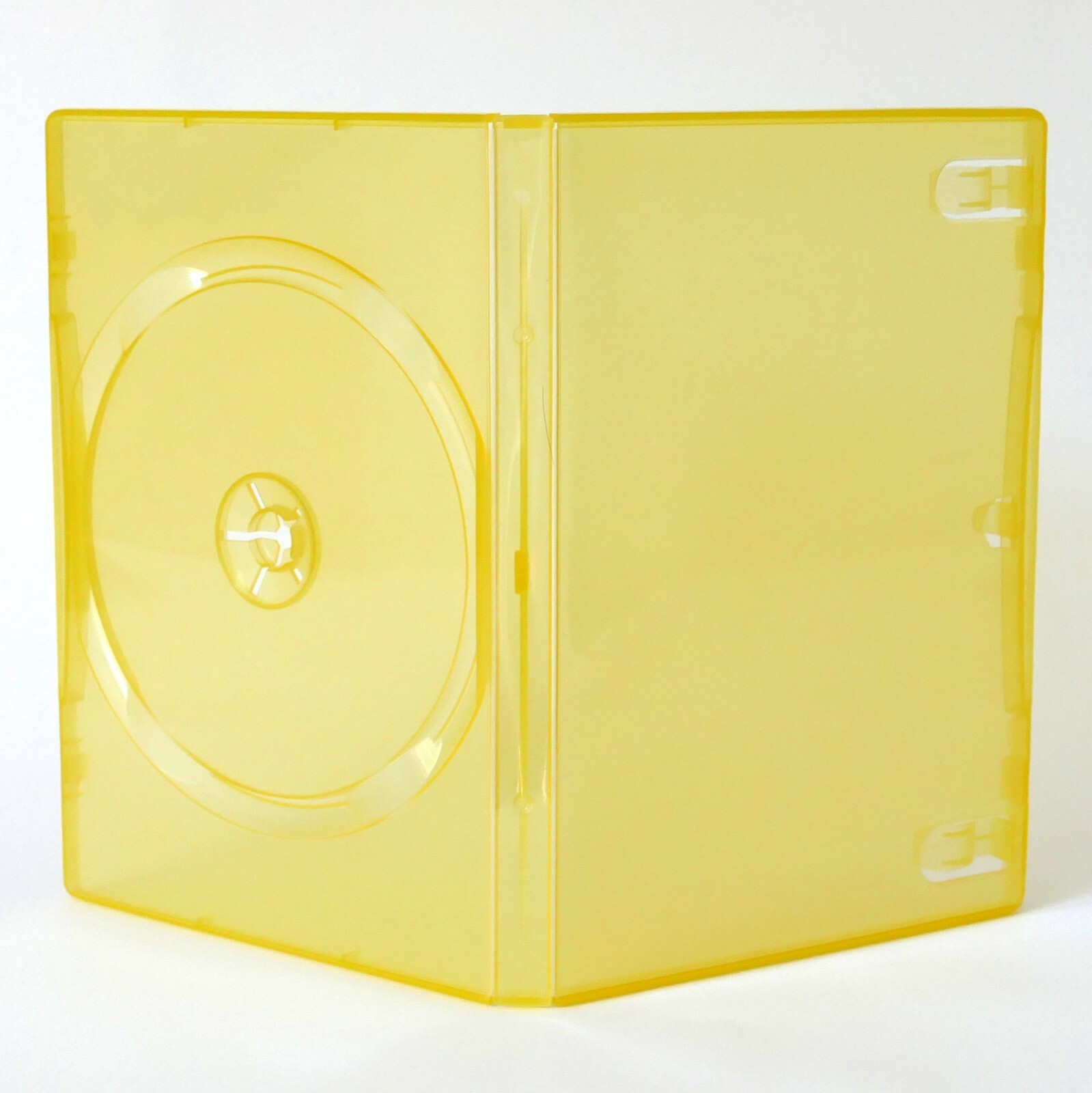 1 Clear YELLOW Single DVD Case Standard 14mm Color Tinted Full Sleeve Clips NEW