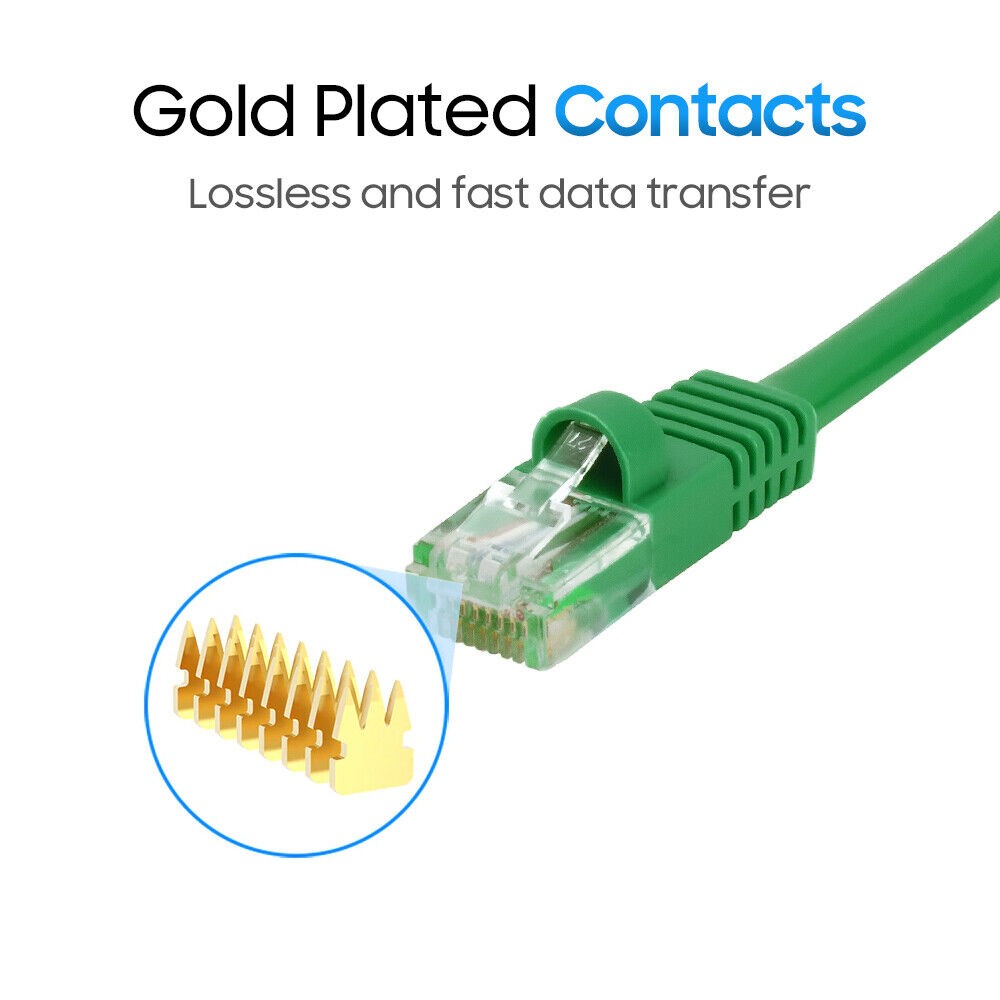 CAT5e Ethernet Cable Lan Modem Network CAT5 RJ45 Internet Green Patch Cord LOT