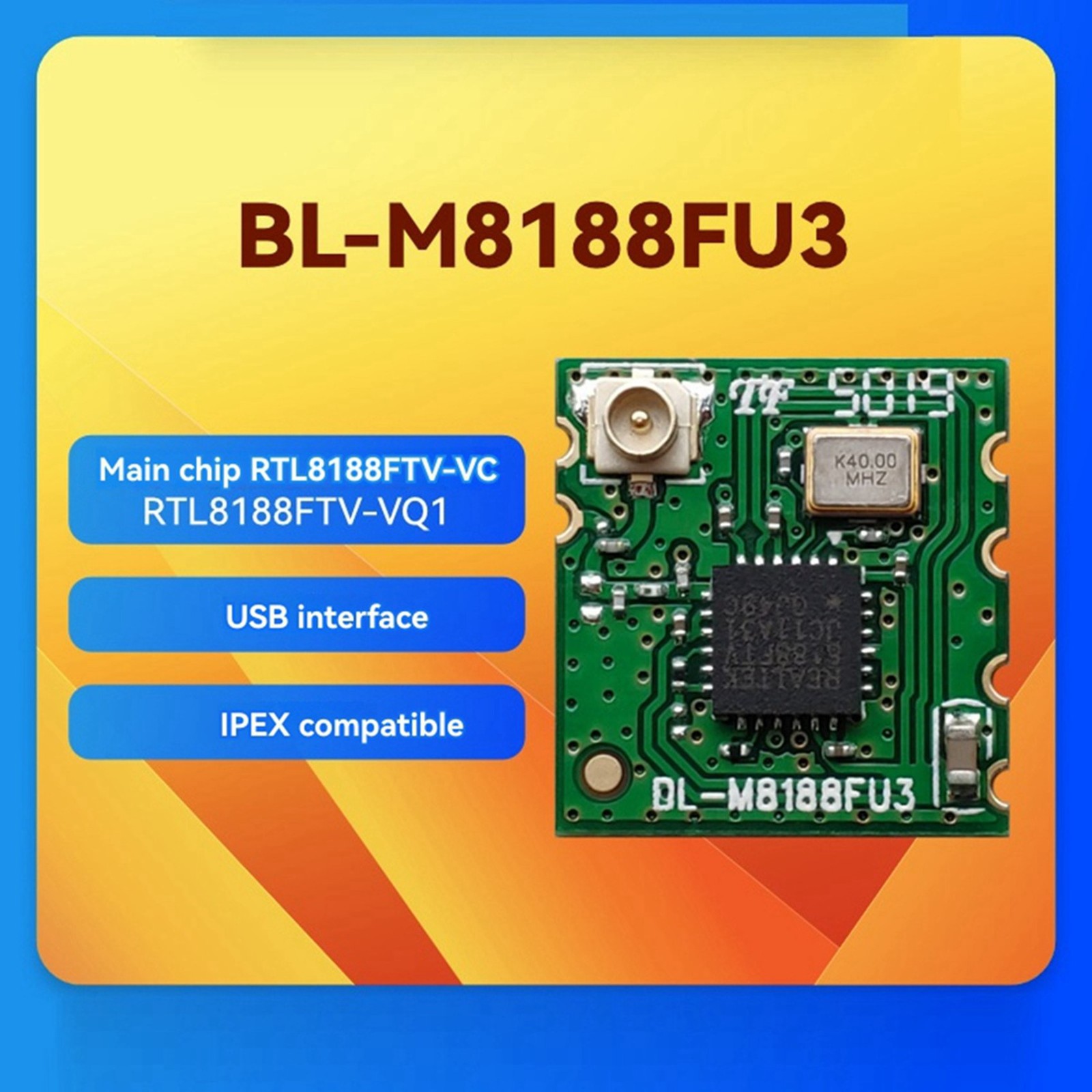 3X RTL8188FTV WIFI Module with for Linux Android USB Interface 2.4GHz6511