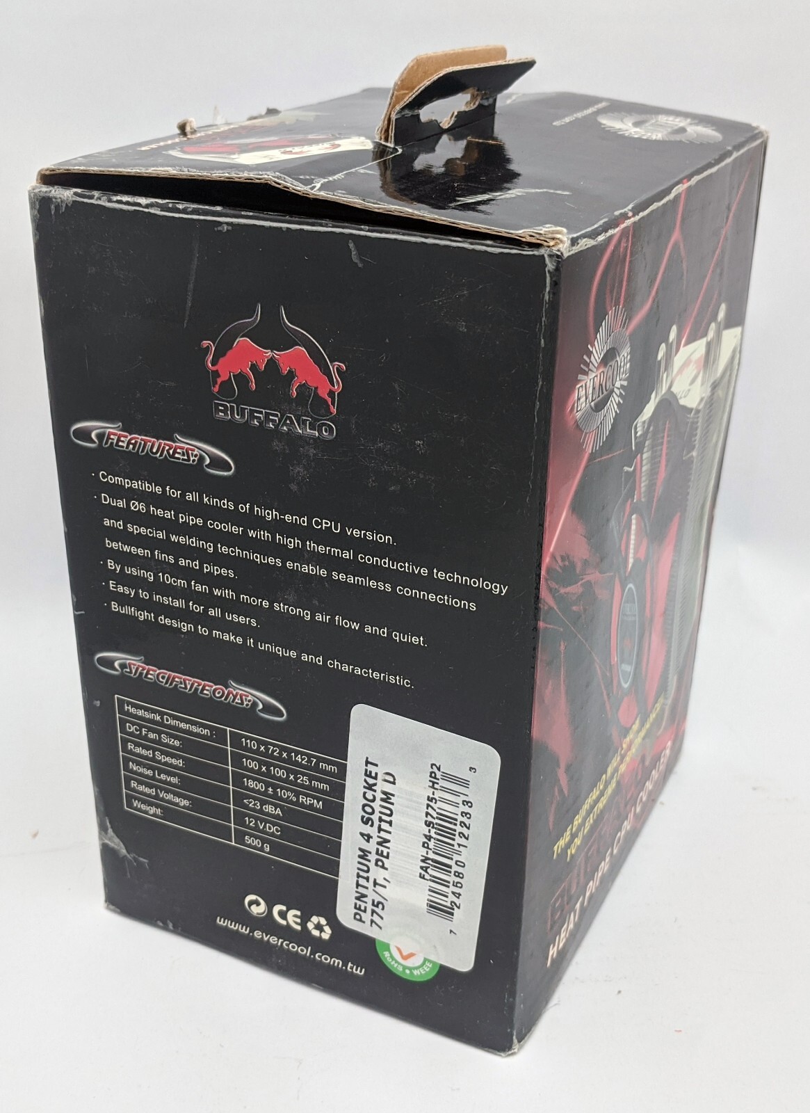 Evercool Buffalo 100mm Intel P4 LGA775 AMD AM2 Heatpipe CPU PC Cooler