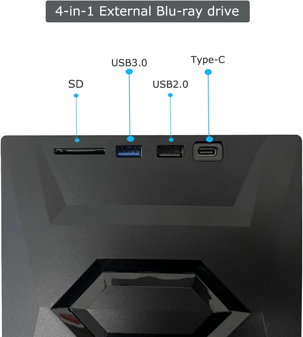 External CD DVD Drive USB 3.0 Writer Burner Player for PC Laptop Windows 11 10