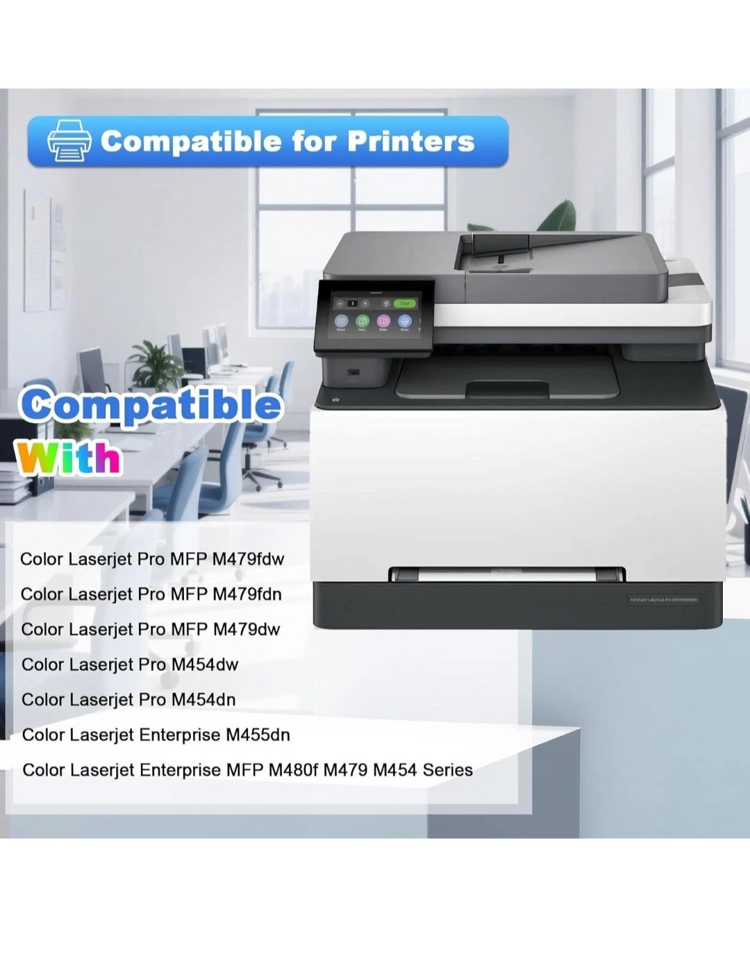 4-Pack 414X Toner With Chip for HP M479fdw M479fdn M454dw M454dn W2020X W2020A