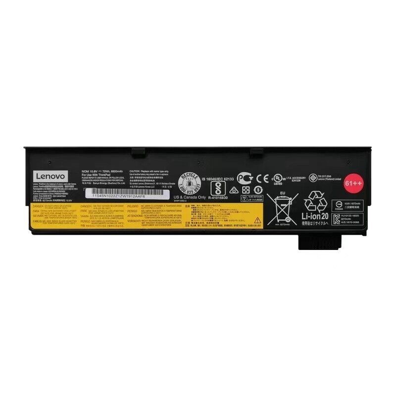 NEW Genuine 61++ 72Wh Battery for Lenovo ThinkPad T470 T480 T570 T580 P51s P52s