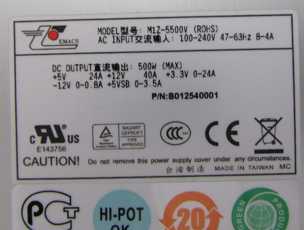 Zippy Emacs M1Z3-5950V3V 950W 3U Redundant Power Supply Server B00M1Z395V004