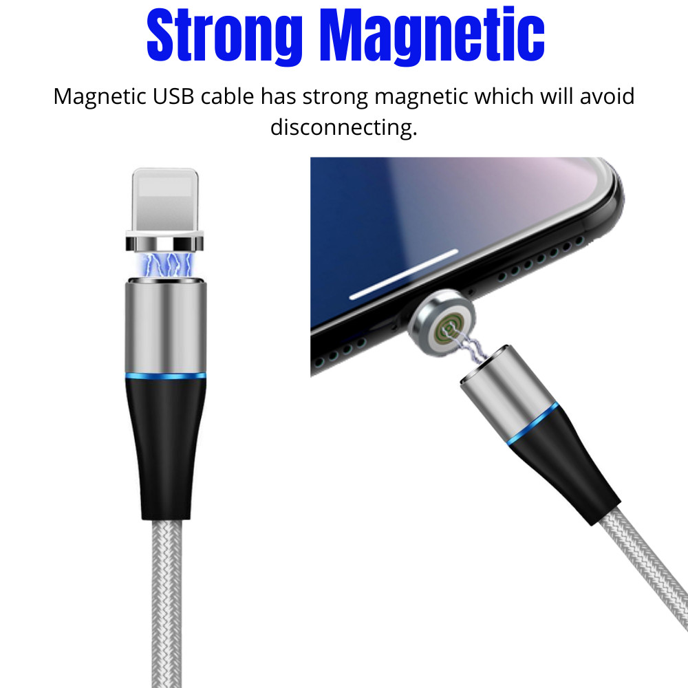 3Pack 3FT Magnetic Fast Charging Cable USB Charger Adapter Cord for iPhone iPad